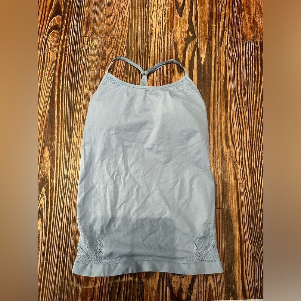 FABLETICS Light Blue Lace Trim Tank Top